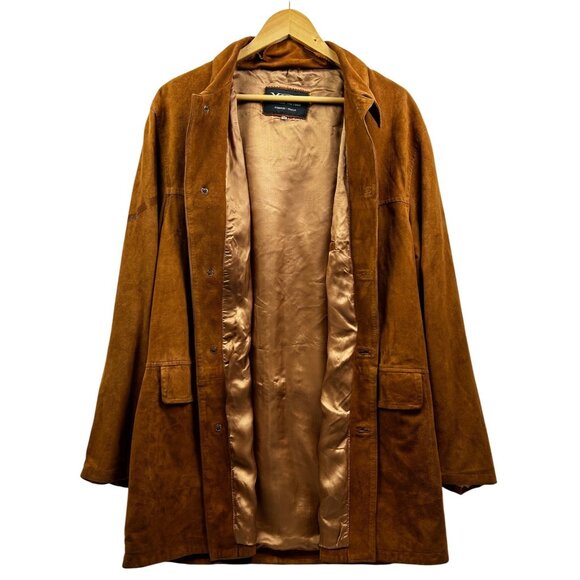 Vtg Vinci Vera Pelle Suede Italian Jacket XL 46-48 Genuine Leather Buttery Soft - Picture 6 of 16